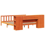 Seng Med Bokhylle Uten Madrass Voksbrun 180X200 Cm Heltre Furu