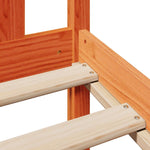 Seng Med Bokhylle Uten Madrass Voksbrun 180X200 Cm Heltre Furu
