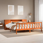 Seng Med Bokhylle Uten Madrass Voksbrun 180X200 Cm Heltre Furu