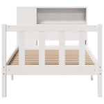 Seng Med Bokhylle Uten Madrass Hvit 75X190 Cm Heltre Furu