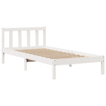 Seng Med Bokhylle Uten Madrass Hvit 75X190 Cm Heltre Furu