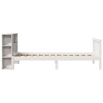 Seng Med Bokhylle Uten Madrass Hvit 75X190 Cm Heltre Furu