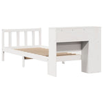 Seng Med Bokhylle Uten Madrass Hvit 75X190 Cm Heltre Furu
