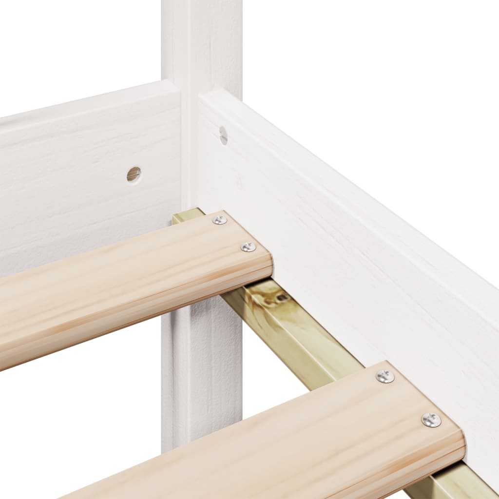 Seng Med Bokhylle Uten Madrass Hvit 75X190 Cm Heltre Furu