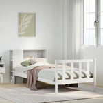 Seng Med Bokhylle Uten Madrass Hvit 75X190 Cm Heltre Furu