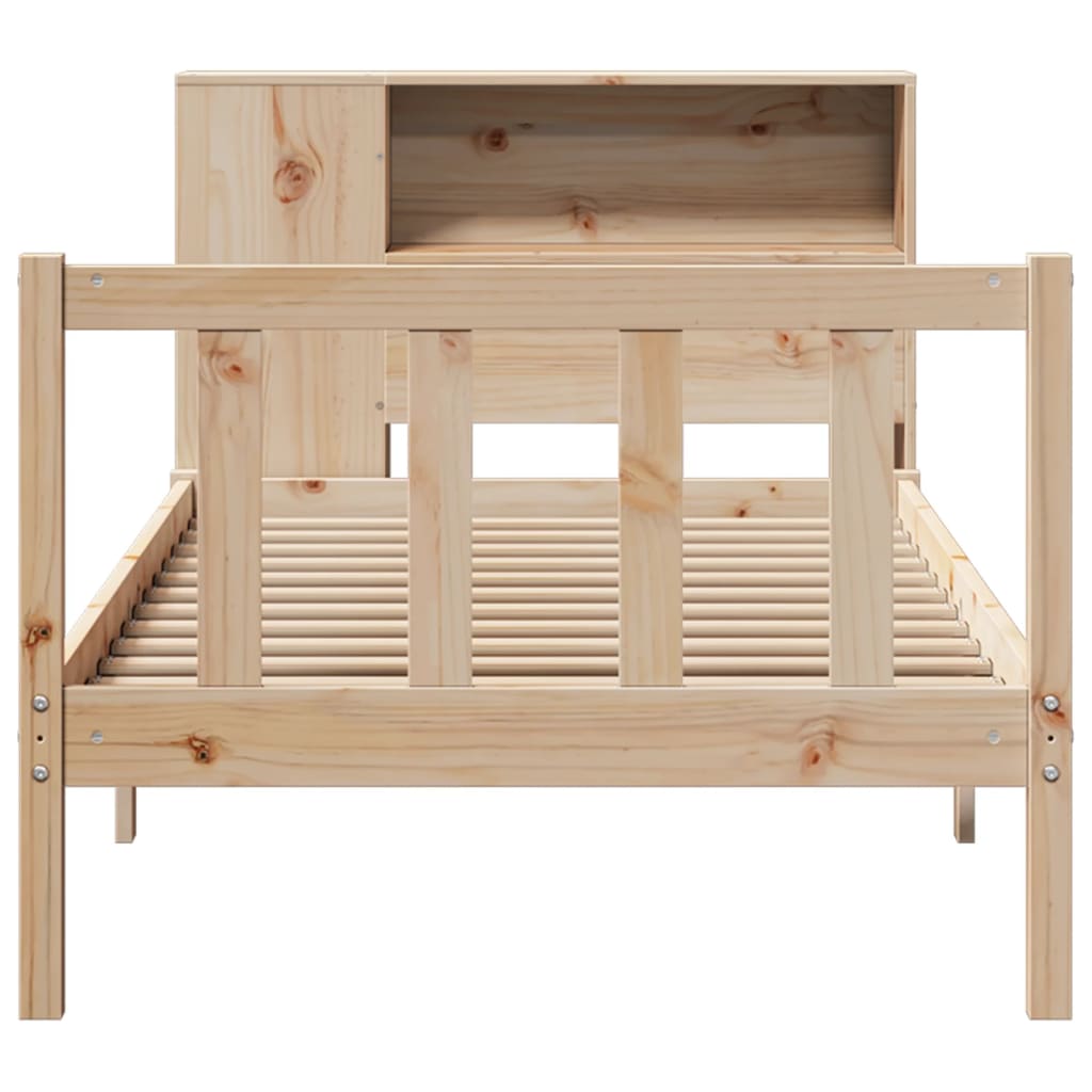 Seng Med Bokhylle Uten Madrass 90X200 Cm Heltre Furu