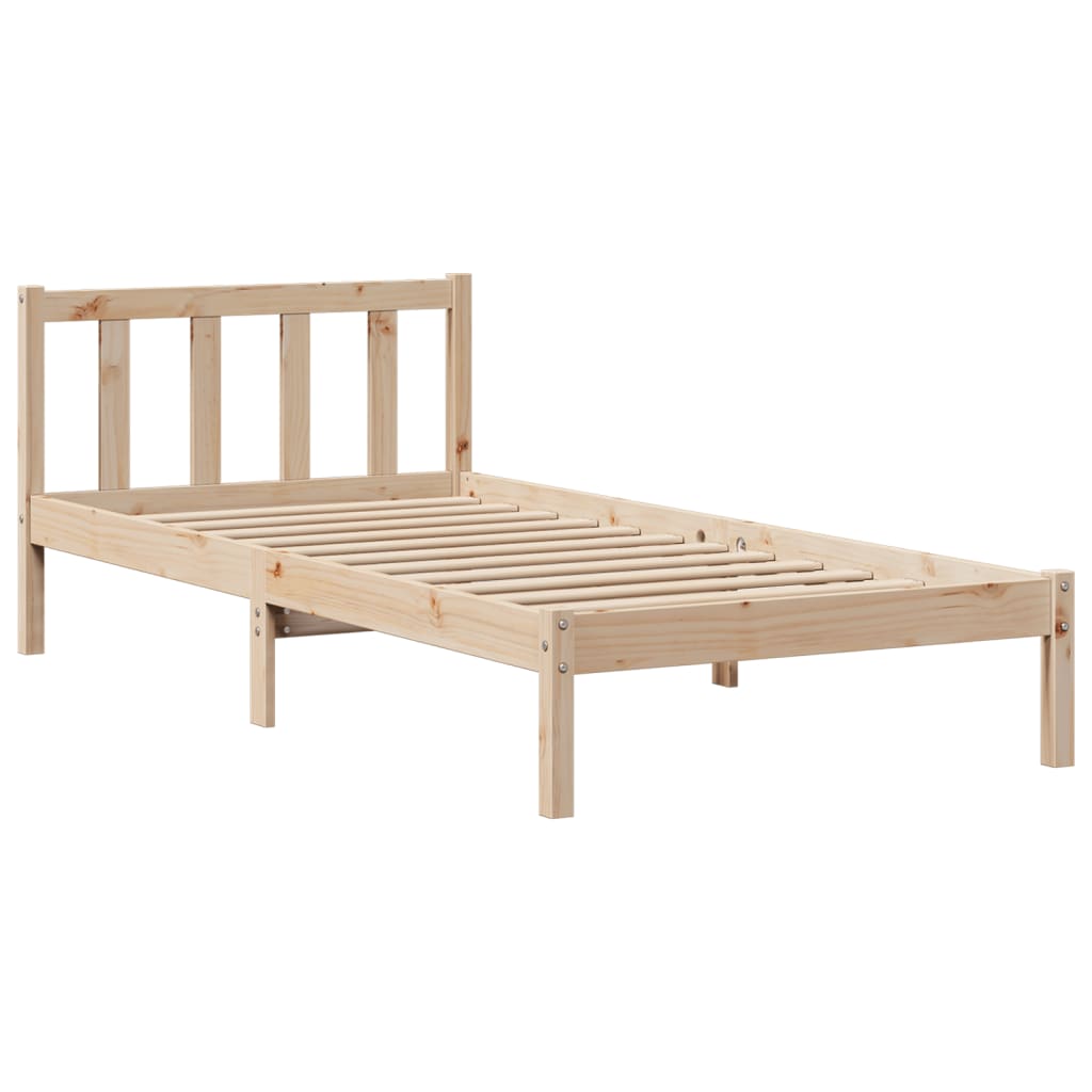 Seng Med Bokhylle Uten Madrass 90X200 Cm Heltre Furu