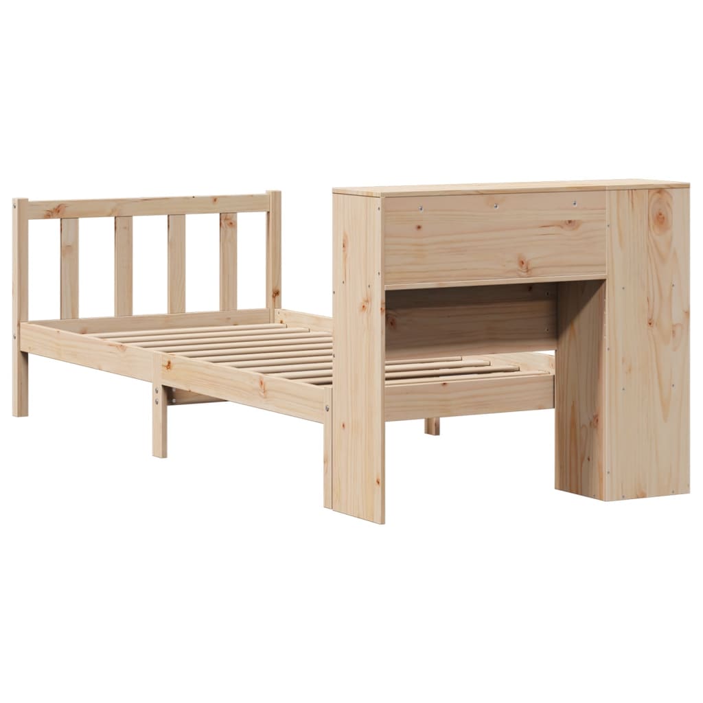 Seng Med Bokhylle Uten Madrass 90X200 Cm Heltre Furu