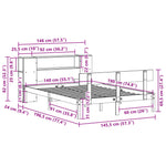 Seng Med Bokhylle Uten Madrass Hvit 140X190 Cm Heltre Furu