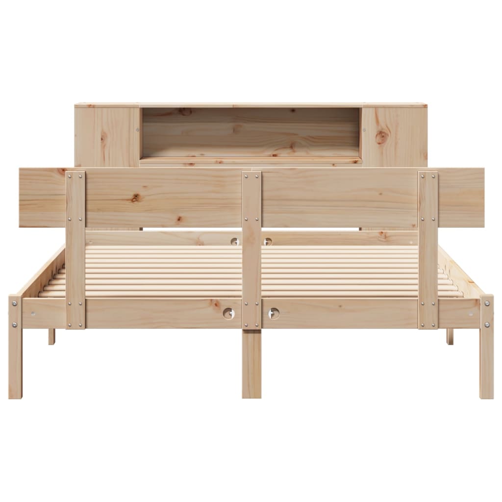 Seng Med Bokhylle Uten Madrass 120X200 Cm Heltre Furu