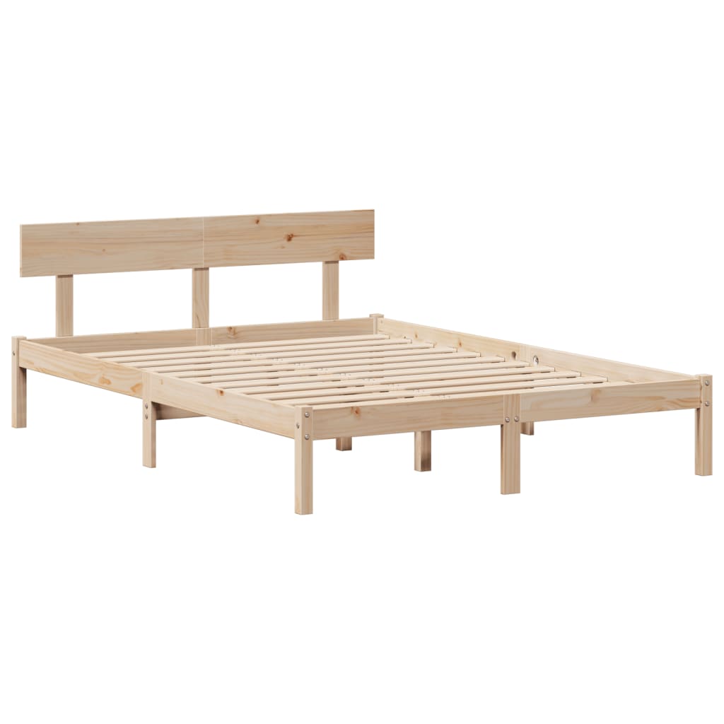 Seng Med Bokhylle Uten Madrass 120X200 Cm Heltre Furu