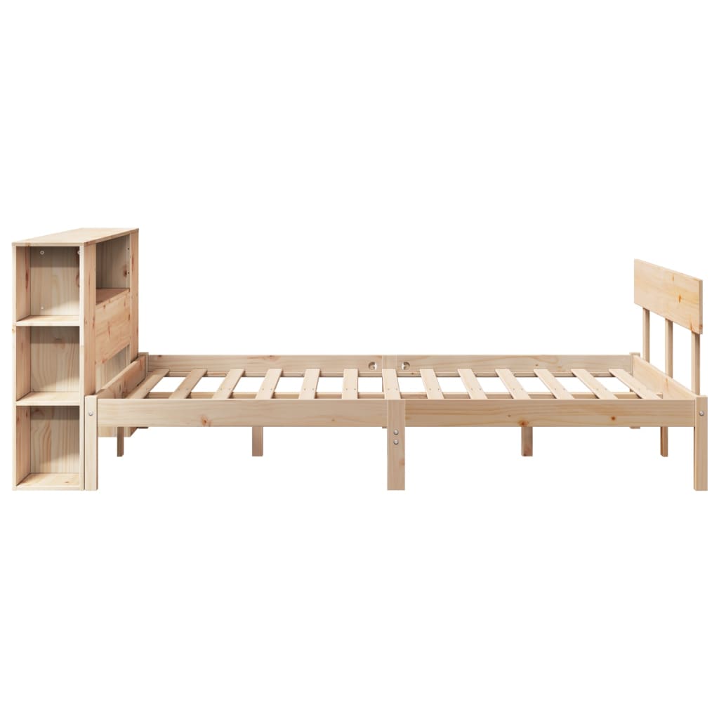Seng Med Bokhylle Uten Madrass 120X200 Cm Heltre Furu