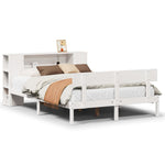 Seng Med Bokhylle Uten Madrass Hvit 120X200 Cm Heltre Furu