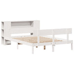 Seng Med Bokhylle Uten Madrass Hvit 120X200 Cm Heltre Furu