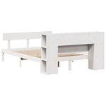 Seng Med Bokhylle Uten Madrass Hvit 120X200 Cm Heltre Furu