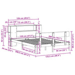 Seng Med Bokhylle Uten Madrass Hvit 120X200 Cm Heltre Furu