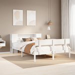 Seng Med Bokhylle Uten Madrass Hvit 120X200 Cm Heltre Furu