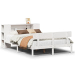 Seng Med Bokhylle Uten Madrass Hvit 150X200 Cm Heltre Furu