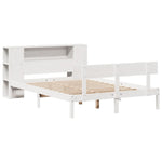 Seng Med Bokhylle Uten Madrass Hvit 150X200 Cm Heltre Furu