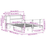 Seng Med Bokhylle Uten Madrass Hvit 150X200 Cm Heltre Furu