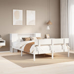 Seng Med Bokhylle Uten Madrass Hvit 150X200 Cm Heltre Furu