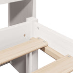 Seng Med Bokhylle Uten Madrass Hvit 120X200 Cm Heltre Furu