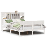 Seng Med Bokhylle Uten Madrass Hvit 160X200 Cm Heltre Furu