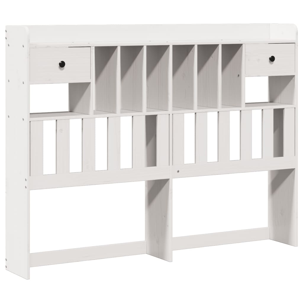 Seng Med Bokhylle Uten Madrass Hvit 160X200 Cm Heltre Furu