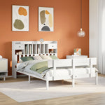 Seng Med Bokhylle Uten Madrass Hvit 160X200 Cm Heltre Furu