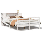 Seng Med Bokhylle Uten Madrass Hvit 120X190 Cm Heltre Furu
