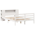 Seng Med Bokhylle Uten Madrass Hvit 120X190 Cm Heltre Furu