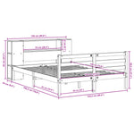 Seng Med Bokhylle Uten Madrass Hvit 120X190 Cm Heltre Furu