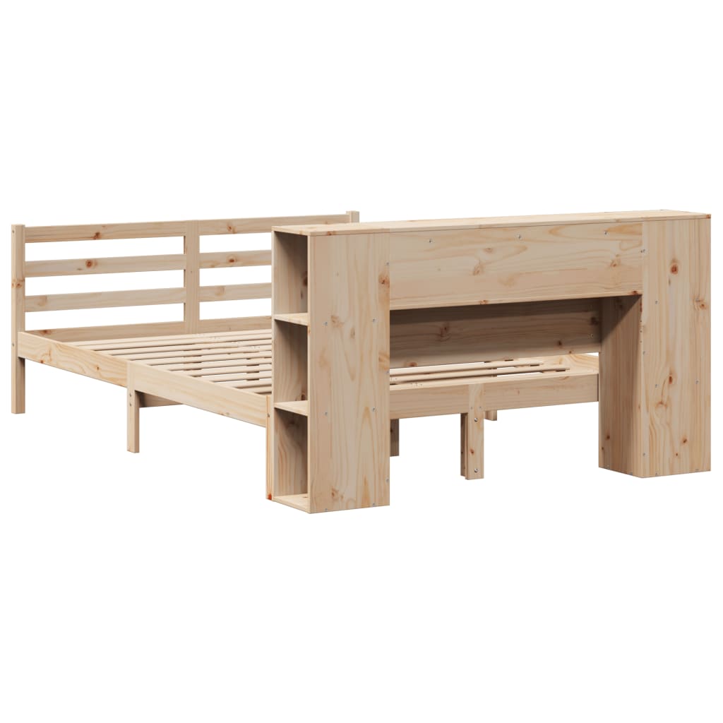 Seng Med Bokhylle Uten Madrass 120X200 Cm Heltre Furu