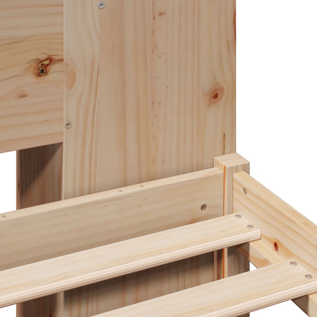 Seng Med Bokhylle Uten Madrass 120X200 Cm Heltre Furu