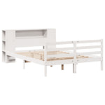 Seng Med Bokhylle Uten Madrass Hvit 120X200 Cm Heltre Furu