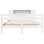 Seng Med Bokhylle Uten Madrass Hvit 120X200 Cm Heltre Furu