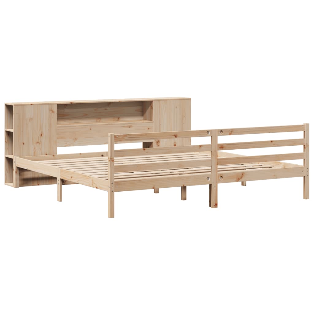 Seng Med Bokhylle Uten Madrass 180X200 Cm Heltre Furu