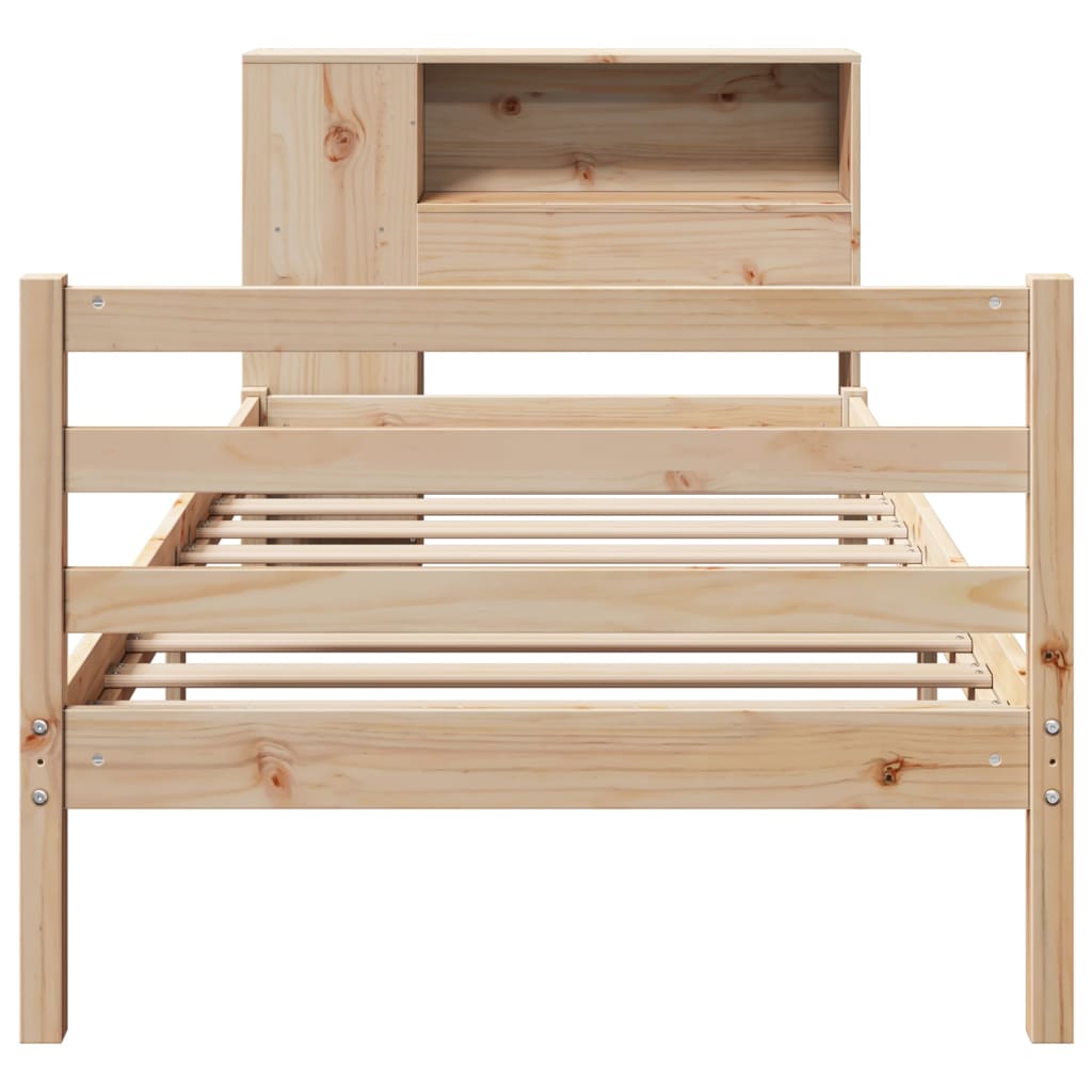 Seng Med Bokhylle Uten Madrass 90X200 Cm Heltre Furu