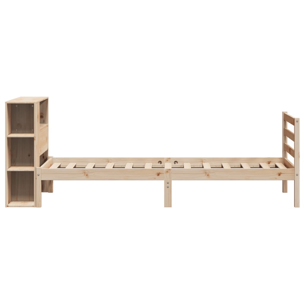 Seng Med Bokhylle Uten Madrass 90X200 Cm Heltre Furu
