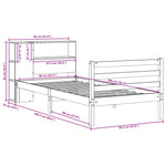 Seng Med Bokhylle Uten Madrass 90X200 Cm Heltre Furu