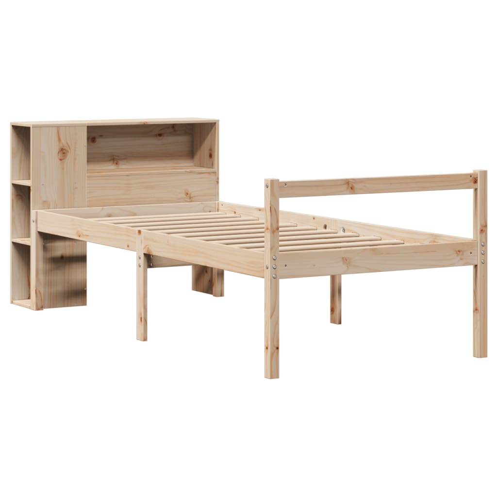Seng Med Bokhylle Uten Madrass 100X200 Cm Heltre Furu