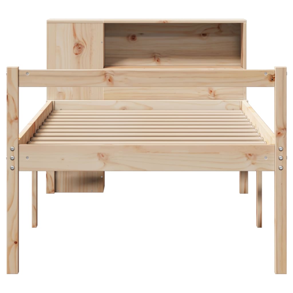 Seng Med Bokhylle Uten Madrass 100X200 Cm Heltre Furu