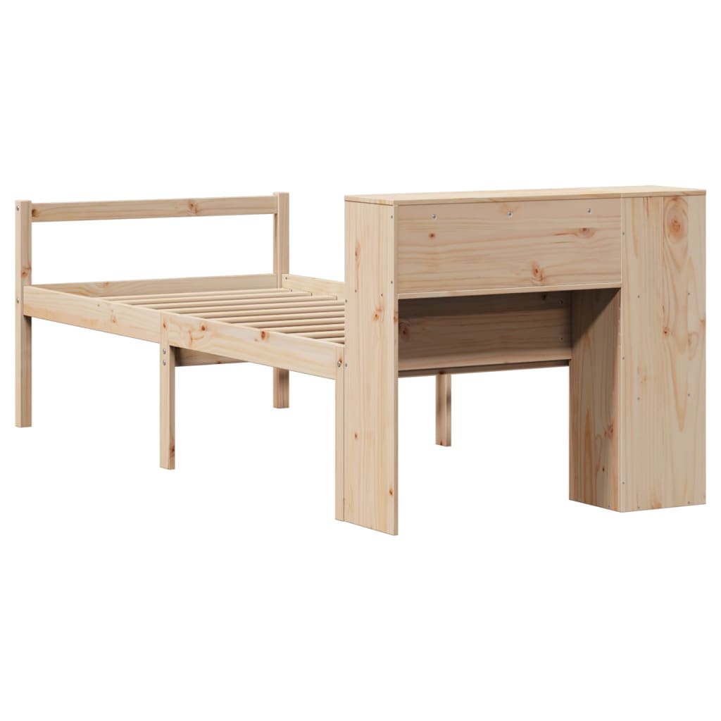 Seng Med Bokhylle Uten Madrass 100X200 Cm Heltre Furu
