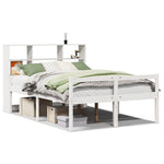 Seng Med Bokhylle Uten Madrass Hvit 160X200 Cm Heltre Furu