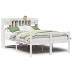 Seng Med Bokhylle Uten Madrass Hvit 140X200 Cm Heltre Furu