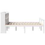 Seng Med Bokhylle Uten Madrass Hvit 140X200 Cm Heltre Furu