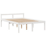 Seng Med Bokhylle Uten Madrass Hvit 140X200 Cm Heltre Furu
