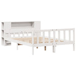 Seng Med Bokhylle Uten Madrass Hvit 160X200 Cm Heltre Furu