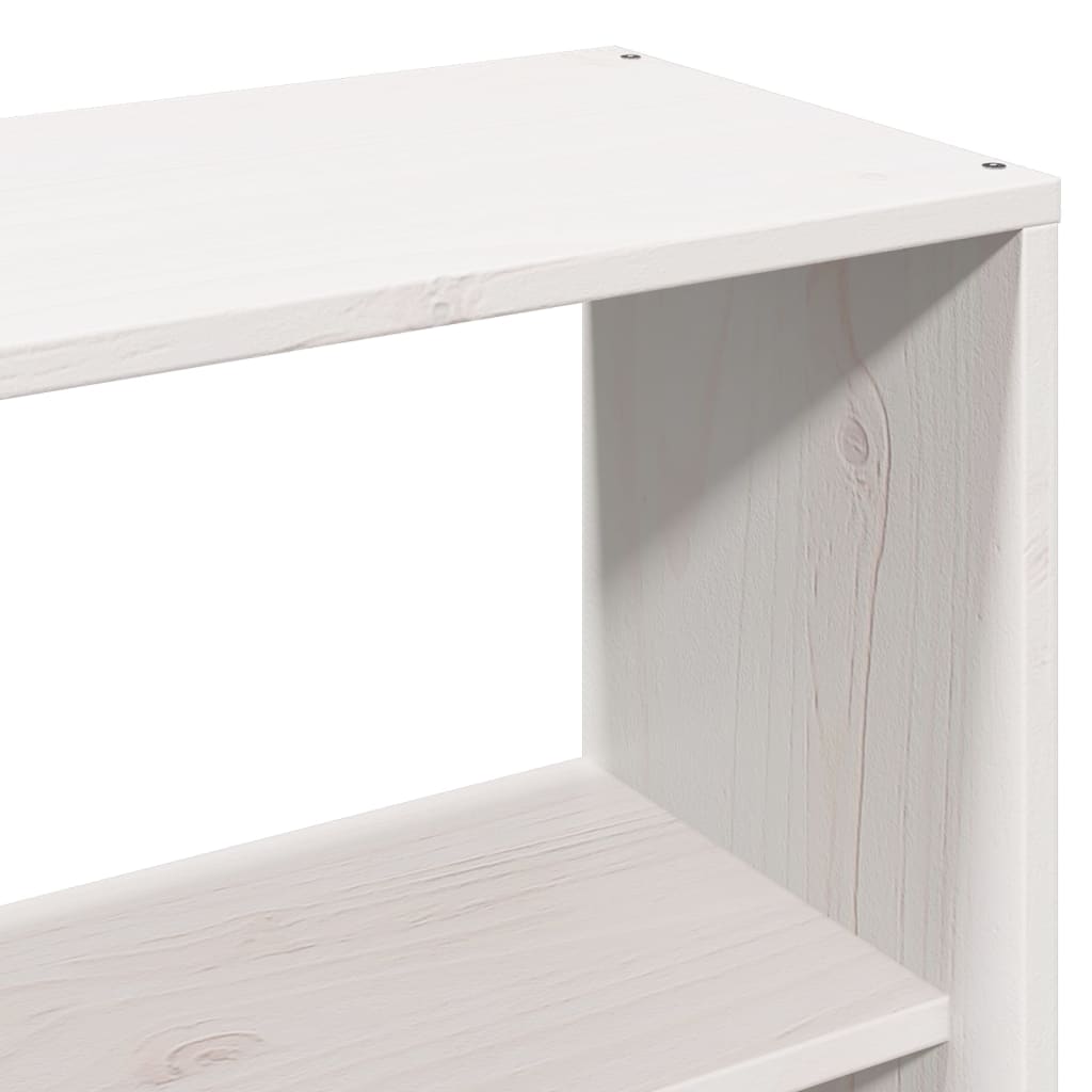 Seng Med Bokhylle Uten Madrass Hvit 160X200 Cm Heltre Furu