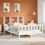 Seng Med Bokhylle Uten Madrass Hvit 160X200 Cm Heltre Furu